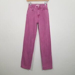 High-Rise Straight Leg Women's Jeans in Pink